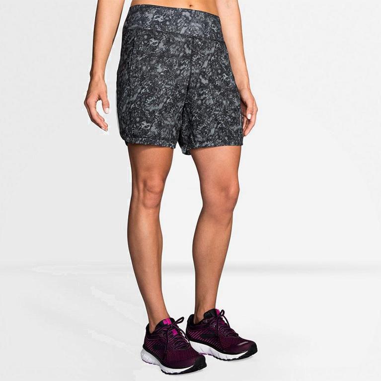 Brooks Women's Chaser 7 Running Shorts Singapore - Grey (23104-CZQE)